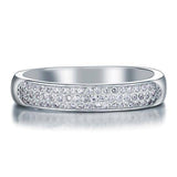 0.45ct Pave Set, Round Brilliant Cut Half Eternity Ring