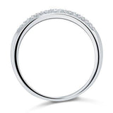 0.45ct Pave Set, Round Brilliant Cut Half Eternity Ring