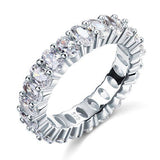 5.50ct Oval Cut Diamond Eternity Ring, 925 Sterling Silver
