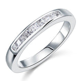 0.40ct Princess Cut Diamond Half Eternity Ring, 925 Sterling Silver