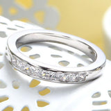 0.40ct Princess Cut Diamond Half Eternity Ring, 925 Sterling Silver