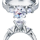 1.25ct Vintage Diamond Engagement Ring, Round Brilliant Cut, 925 Silver