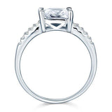 2.00ct Princess Cut Diamond Engagement Ring, Split Shank, 925 Silver