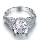 2.00ct Vintage Diamond Engagement Ring, Round Brilliant Cut, 925 Silver