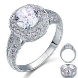 2.00ct Vintage Diamond Engagement Ring, Round Brilliant Cut, 925 Silver