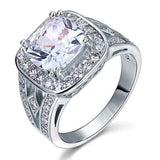 4.00ct Art Deco Cushion Cut Diamond Engagement Ring, 925 Sterling Silver