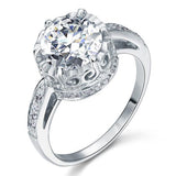 2.50ct Vintage Diamond Engagement Ring, Art Deco, Round Cut, 925 Silver