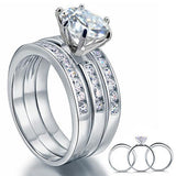2.00ct Classic Diamond Bridal Ring Set, Round Brilliant Cut, 925 Silver