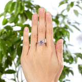 2.00ct Pink Diamond Halo Engagement Ring, 925 Sterling Silver