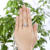 2.00ct Pear Cut Diamond Halo Engagement Ring, 925 Sterling Silver