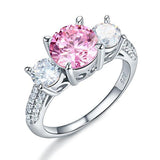 2.00ct Round Brilliant Cut Fancy Pink Diamond 3 Stone Ring