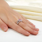 1.25ct Vintage Diamond Halo, Pink Round Brilliant Cut Engagement Ring