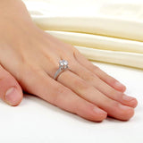 1.25ct Classic Round Cut Diamond Solitaire, 925 Sterling Silver Engagement Ring