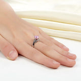 1.25ct Vintage Pink Diamond Ring, Round Brilliant Cut Engagement Ring