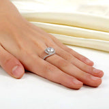 2.50ct Diamond Twist Halo Engagement Ring, Round Brilliant Cut, 925 Silver