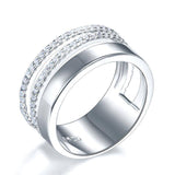 0.40ct Diamond Set Half Eternity Band, 925 Sterling Silver