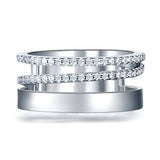 0.40ct Diamond Set Half Eternity Band, 925 Sterling Silver
