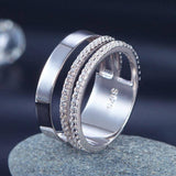 0.40ct Diamond Set Half Eternity Band, 925 Sterling Silver