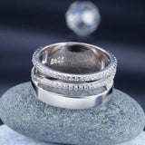 0.40ct Diamond Set Half Eternity Band, 925 Sterling Silver