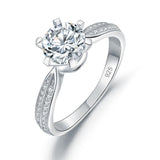 1.00ct Vintage Diamond Engagement Ring, Round Brilliant Cut, 925 Silver
