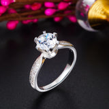 1.00ct Vintage Diamond Engagement Ring, Round Brilliant Cut, 925 Silver