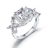 1.50ct Vintage Butterfly Diamond Engagement Ring, Radiant Cut, 925 Silver
