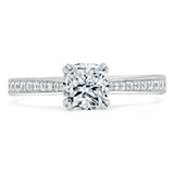 1.00ct Cushion Cut Moissanite Engagement Ring, Classic Style, Available in White Gold, Platinum, Rose Gold or Yellow Gold