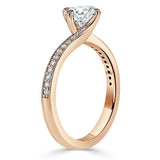 Lab-Diamond, Round Cut Twist Engagement Ring, Classic Style, Choose Your Stone Size and Metal