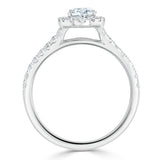 Lab-Diamond Oval Cut Halo Engagement Ring, Tiffany Style, Choose Your Stone Size and Metal