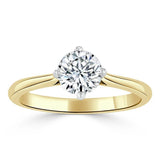 Lab-Diamond, Round Cut Engagement Ring, Classic Style, Choose Your Stone Size and Metal