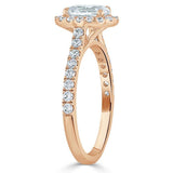 Lab-Diamond Oval Cut Halo Engagement Ring, Tiffany Style, Choose Your Stone Size and Metal