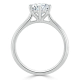 Lab-Diamond, Round Cut Engagement Ring, Classic Six Claw, Choose Your Stone Size and Metal