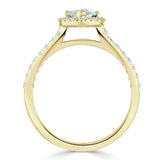 Lab-Diamond Marquise Cut Halo Engagement Ring, Tiffany Style, Choose Your Stone Size and Metal
