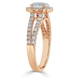 Lab-Diamond Oval Cut Halo Engagement Ring, Tiffany Style, Choose Your Stone Size and Metal