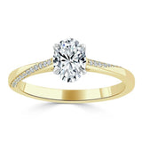 Lab-Diamond Oval Cut Engagement Ring, Classic Style, Choose Your Stone Size and Metal