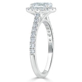 Lab-Diamond Oval Cut Halo Engagement Ring, Tiffany Style, Choose Your Stone Size and Metal