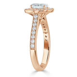 Lab-Diamond Oval Cut Halo Engagement Ring, Tiffany Style, Choose Your Stone Size and Metal