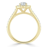 1.35ct Oval Cut Moissanite Halo Engagement Ring, Tiffany Style, Available in White Gold, Platinum, Rose Gold or Yellow Gold