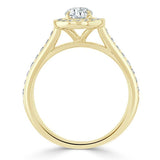 Lab-Diamond Oval Cut Halo Engagement Ring, Tiffany Style, Choose Your Stone Size and Metal