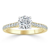 1.00ct Round Cut Moissanite Halo Engagement Ring, Classic Style, Available in White Gold, Platinum, Rose Gold or Yellow Gold
