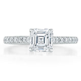 Lab-Diamond Asscher Cut Engagement Ring, Classic Style, Choose Your Stone Size and Metal