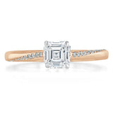 Lab-Diamond Asscher Cut Engagement Ring, Classic Style, Choose Your Stone Size and Metal