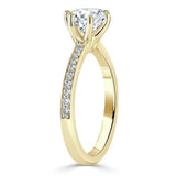 Lab-Diamond, Round Cut Engagement Ring, Classic Tiffany Style, Choose Your Stone Size and Metal