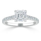 Lab-Diamond Asscher Cut Engagement Ring, Classic Style, Choose Your Stone Size and Metal