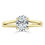 Lab-Diamond Oval Cut Engagement Ring, Classic Style with Split Shank, Choose Your Stone Size and Metal