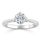 Lab-Diamond, Round Cut Engagement Ring, Classic Style, Choose Your Stone Size and Metal