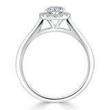 Lab-Diamond Pear Cut Halo Engagement Ring, Choose Your Stone Size and Metal