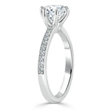 Lab-Diamond, Round Cut Engagement Ring, Classic Tiffany Style, Choose Your Stone Size and Metal
