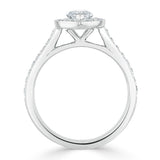 Lab-Diamond Marquise Cut Halo Engagement Ring, Tiffany Style, Choose Your Stone Size and Metal