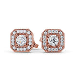 Halo Earrings 0.45ct each, Vintage Design